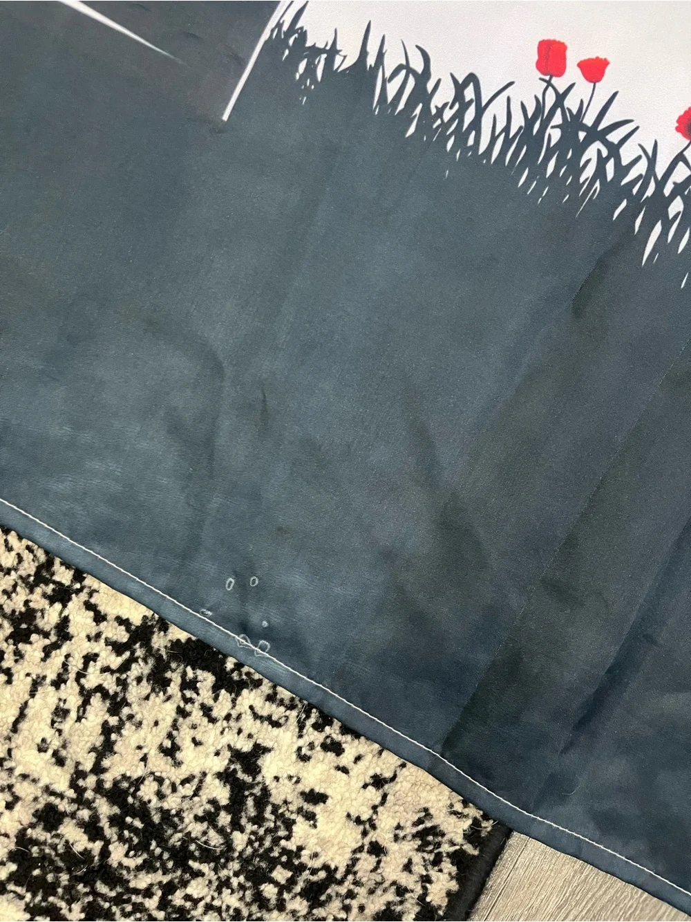 Halloween Haunted Night Shower Curtain - Black & Gray 72” by 72”